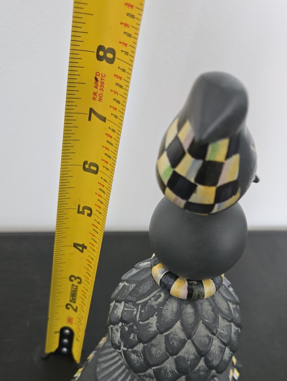 Mackenzie Childs Decorative Black Bird On A Thistle Accent Statue Courtley Check - Picture 6 of 7